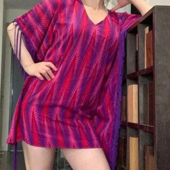 NWT Tunic Beach Cover Up Mini Dress - Picture 3 of 15